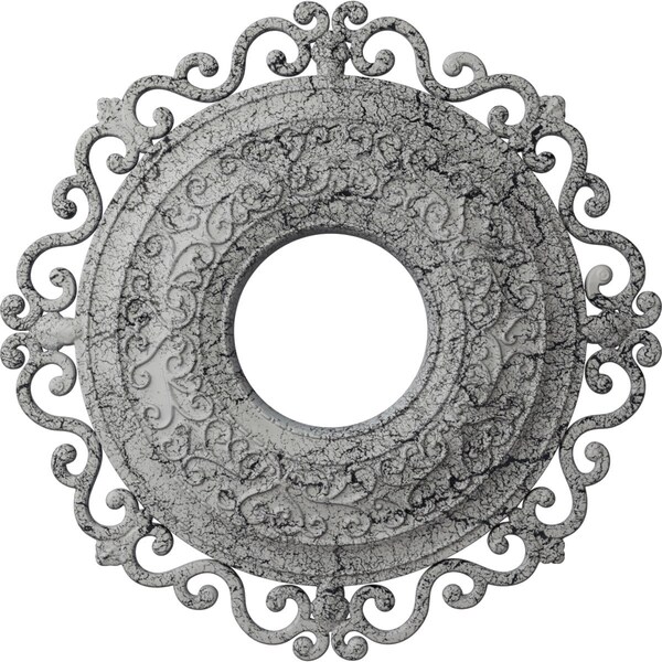 Ekena Millwork Orrington Medallion (Canopies up to 6 1/4"), 22"OD x 6 1/4"ID x 1 3/4"P, Ultra Pure White Crackle CM22ORUWC - main